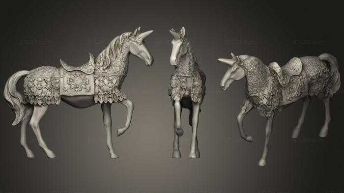 Статуэтки животных (Единорог, STKJ_1823) 3D модель для ЧПУ станка